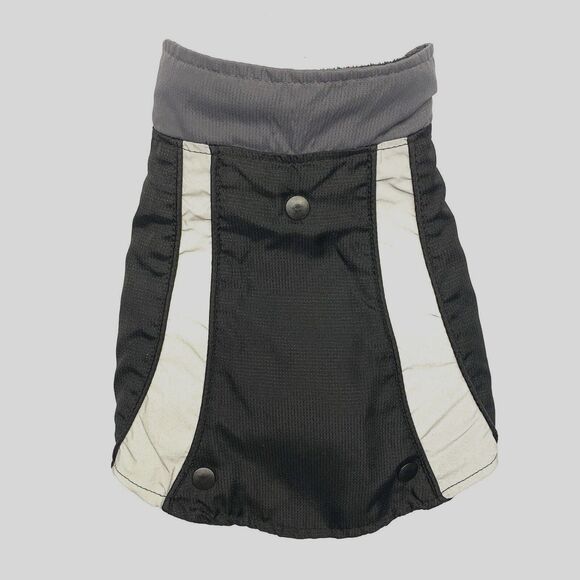 Top Paw Dog 2 in 1 Coat Sweater Vest Small Black Grey Fleece Reflective Winter - Picture 1 of 10
